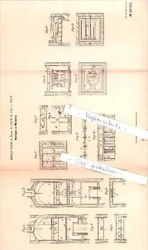 Original Patent  - Adolf Rack in Firma A. Rack & Co. in Wien , 1889 , Neuerungen an Malzdarren !!!