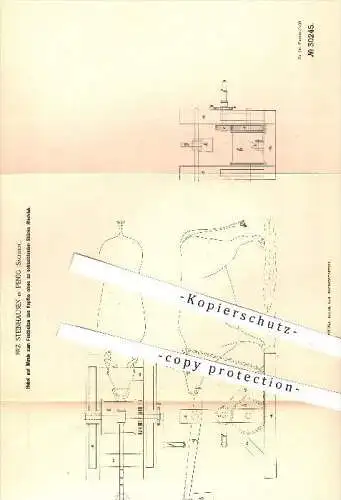 original Patent - Frz. Steinhausen , Penig 1884 , Hebel u. Winde zum Schlachten , Schlachter , Schlachterei , Fleischer