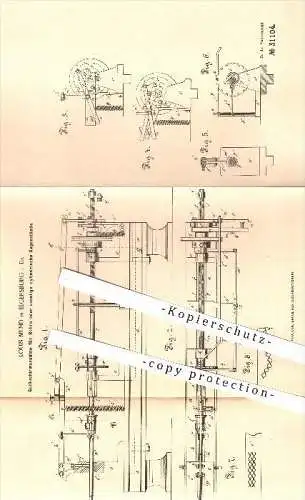 original Patent - Louis Mund in Elgersburg , 1884 , Guillochiermaschine für Rohre , Rohr , Metall , Metallbearbeitung !!