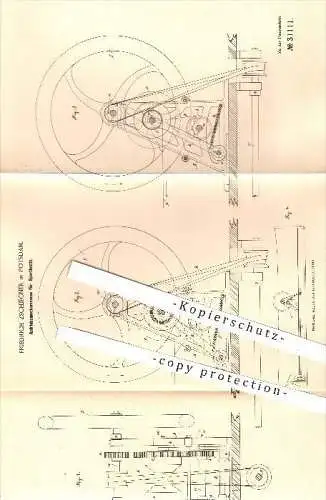 original Patent - Friedrich Zschiegner in Potsdam , 1884 , Antrieb für Sportboote , Boot , Boote , Schiff , Schiffbau !!