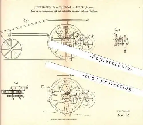 original Patent - H. Hoffmann , Carsdorf , Pegau , 1888 , Säemaschine , Saatkasten , Saat , Aussaat , Saatgut , Samen !!