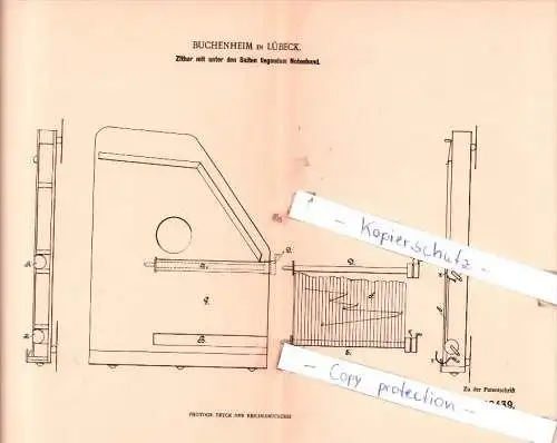 Original Patent  -  Buchenheim in Lübeck , 1901 ,  Zither !!!