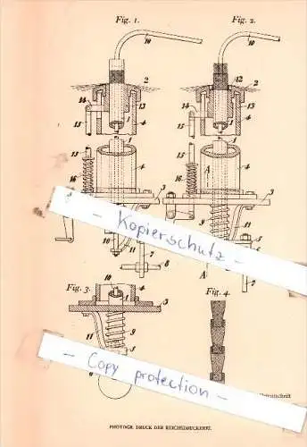 Original Patent  - Firma Ph. Barthels-Feldhoff in Barmen b. Wuppertal , 1906 , Aufnehmer für Flechtmaschinen !!!