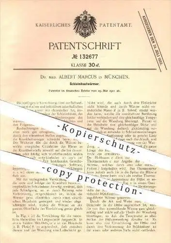 original Patent - Dr. med. A. Marcus , München , 1901 , Schleimhautwärmer , Schleimhaut , Wärmen , Medizin , Gesundheit