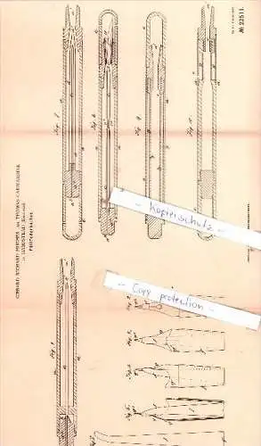 Original Patent  - Gibbard Hughes und T. Carwardine in Hampstead  , 1882 , Federhalter !!!