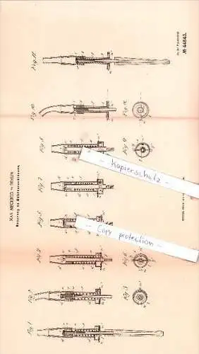 Original Patent - Max Mechnig in Berlin , 1888 ,  Neuerung an Rohrverschlüssen !!!