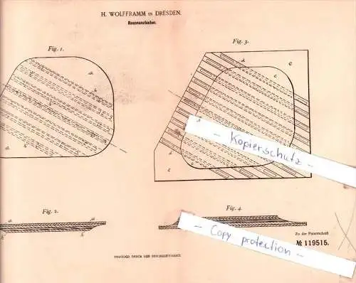 Original Patent - H. Wolfframm in Dresden , 1900 , Resonanzboden !!!