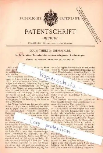 Original Patent - Louis Thiele in Eberswalde , 1893 , Hauswirthschaftliche Geräthe !!!