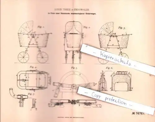 Original Patent - Louis Thiele in Eberswalde , 1893 , Hauswirthschaftliche Geräthe !!!