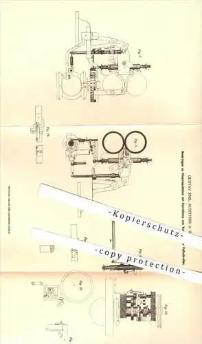 original Patent - Gustav E. Auspitzer , Wien , 1878 , Verstellen d. Faltenbreite an Plissiermaschinen , Stoffe , Plissee