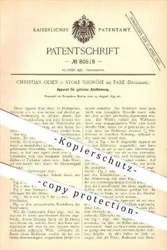 original Patent - Christian Olsen , Store Thoröje , Faxe , 1894 , geheime Abstimmung bei Wahlen , Wahl , Zählwerk !!!