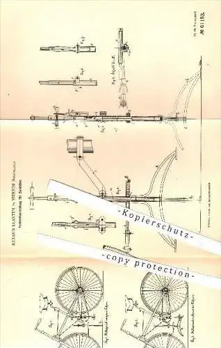 original Patent - Johann Klanten in Viersen , 1891 , Feststellvorrichtung für Zweiräder , Fahrrad , Fahrräder , Rad !!