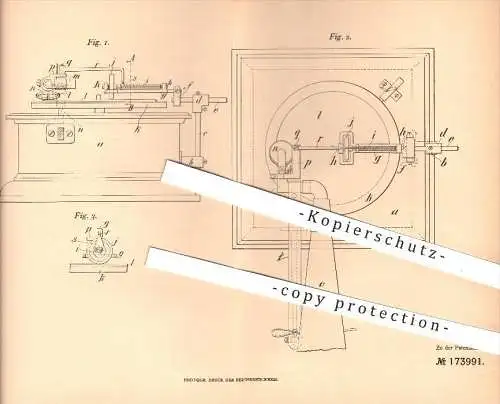 original Patent - Vincenz Lahola in Wien , 1905 , Lagerung für die Transportschraube einer Plattensprechmaschine !!!