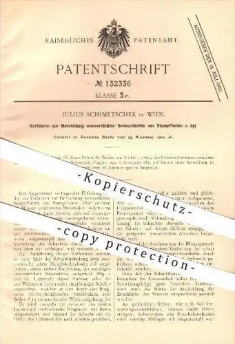 original Patent - Julius Schimetschek in Wien , 1900 , Herstellung wasserdichter Senkschächte aus Beton , Schacht !!!