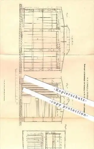 original Patent - E. Currle , Stuttgart , 1879 , Erzeugung von Eis durch natürliche Lufttemperatur , Eishaus , Eiswasser