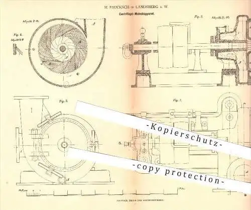 original Patent - H. Pauksch in Landsberg a. W. , 1879 , Zentrifugal - Maischapparat ,Maische , Bier , Brauerei , Malz !