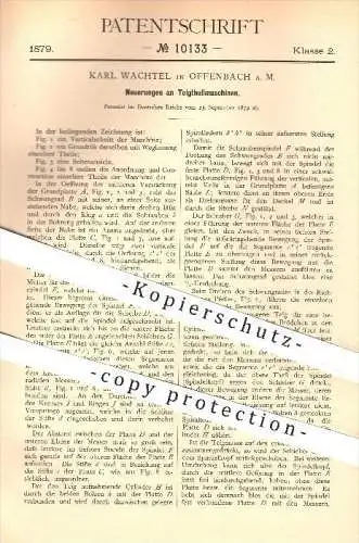 original Patent - Karl Wachtel in Offenbach am Main , 1879 , Teig - Teilmaschinen , Bäckerei , Bäcker , Backen , Brot !