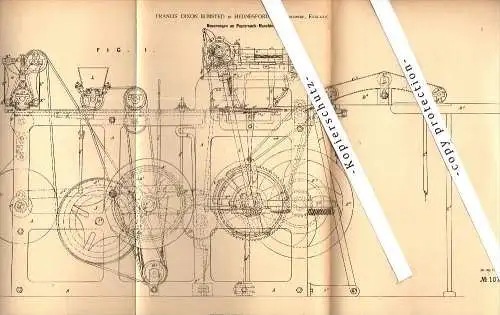 Original Patent - Francis Dixon Bumsted in Hednesford , Staffordshire , 1879 , Paper bag machine !!!