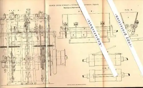 Original Patent - Francis Dixon Bumsted in Hednesford , Staffordshire , 1879 , Paper bag machine !!!