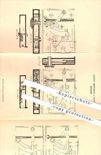 original Patent - August Niepenberg in Barmen , 1880 , Alarm - Schloss , Türschloss , Tür , Signal , Schlosser !!!