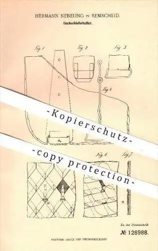 original Patent - Hermann Nebeling , Remscheid , 1901 , Dachschieferhalter , Dachschiefer , Dach , Schiefer , Dachdecker