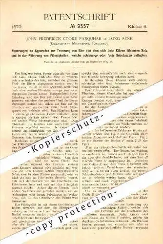 Original Patent - John F.C. Farquhar in Long Acre , London , 1879 , Apparatus for beer !!!
