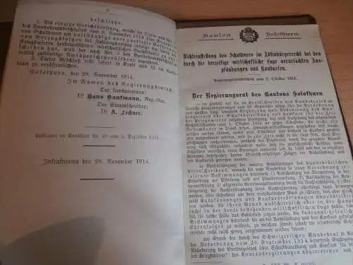 Kriegs-Bestimmungen zum Bundesgesetz , Dr. Jaerger , Zürich 1914 !!!