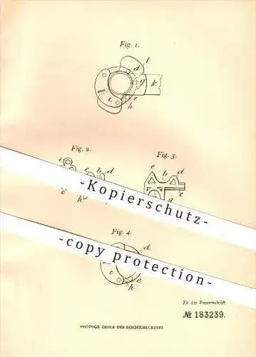 original Patent - Ludwig Morten Friis , Frederiksberg , Dänemark , 1906, Als Vorlegeschloss ausgebildetes Fahrradschloss