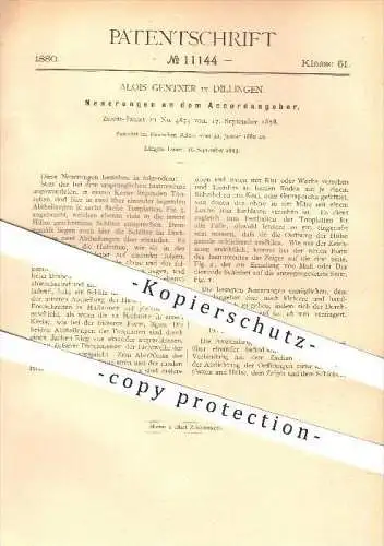 original Patent - Alois Gentner in Dillingen , 1880 , Akkordangeber , Akkorde , Musik , Tonleiter , Musikinstrumente !!!