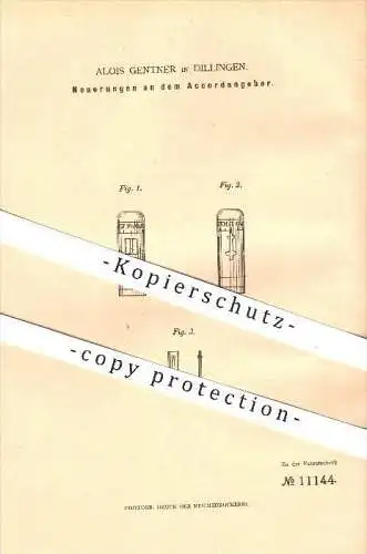 original Patent - Alois Gentner in Dillingen , 1880 , Akkordangeber , Akkorde , Musik , Tonleiter , Musikinstrumente !!!