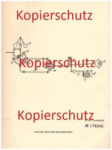 original Patent - Kurt Schweder in Johannesburg , Transvaal. , 1905 , Druckregler für Luftkompressoren , Kompressor !!