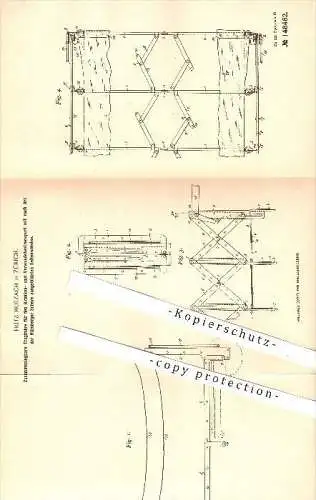 original Patent - Fritz Holzach in Zürich , 1902 , Tragbahre , Bahre , Krankentransport , Krankenhaus , Krankenwagen !!!