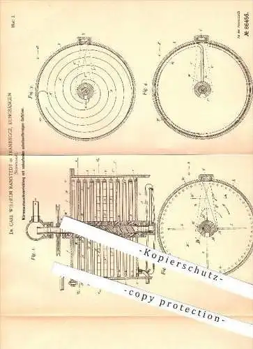 original Patent - Dr. Carl Wilhelm Ramstedt , Tranbygge , Kungsängen , Schweden , 1894 , Wärmeaustauscher , Eis , Wasser