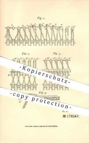 original Patent - Jacques Schiesser , Radolfzell a. B. ,1905, Durchbrochene Wirkware , Stoff , Kleidung , Mode , Maschen