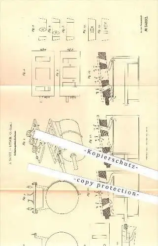 original Patent - A. Sajok in Rybnik , Schlesien , 1890 , Entlastungsdampfschieber , Dampfmaschinen , Dampf , Motor !!!