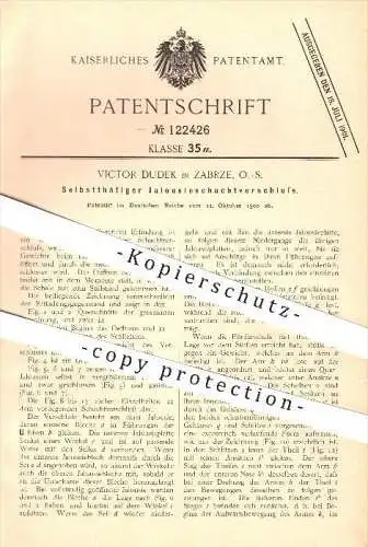 original Patent - Victor Dudek in Zabrze , Schlesien , 1900 , Selbsttätiger Jalousieschachtverschluss , Jalousie !!!