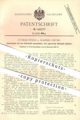 original Patent - Ottmar Zieher in Schwäbisch Gmünd , 1902 , Zieharmband , Armband , Schmuck , Goldschmied , Kette !!!