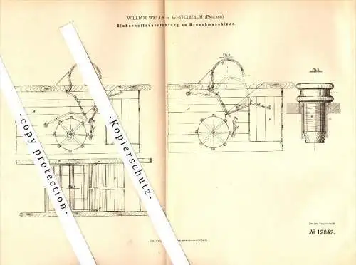 Original Patent - William Wells in Whitchurch , England , 1880 , Security apparatus for threshing , agricultural !!!