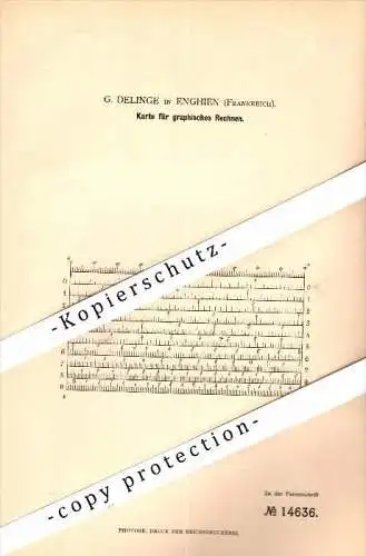 Original Patent - G. Delinge à Enghien-les-Bains , 1880 , Plan pour l'informatique graphique !!!