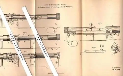 Original Patent - Louis Hellfritzsch in Berlin , 1902 , Pistole , Rückstoßlader , Waffe , pistol !!!