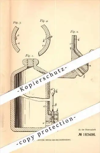 Original Patent - Percy W. Taylor in Tusbrook , Brailes , 1905 , Production of containers with air duct !!!