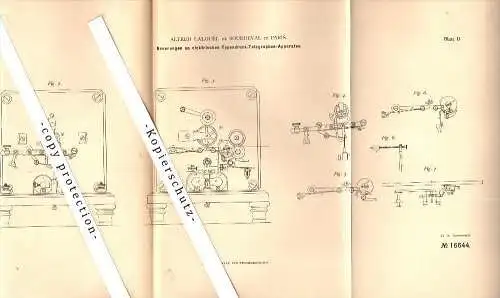 Original Patent - Alfred Lalouel de Sourdeval à Paris , 1881 , électrique Telegraph , télégraphie !!!