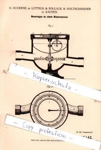 Original Patent - H. Ducenne in Lüttich & Pollack & Holtenschneider in Aachen , 1881 , !!!