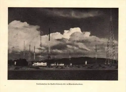 original Zeitungsbericht - 1947 - Radio Schweiz Sendestation in Münchenbuchsee !!!