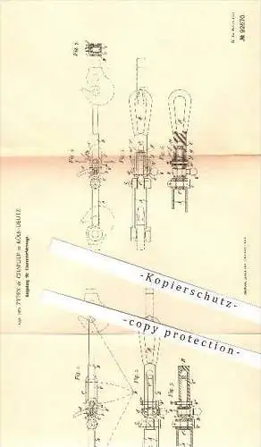 original Patent - van der Zypen & Charlier in Köln-Deutz , 1896 , Kupplung für Eisenbahnen , Eisenbahn , Lokomotive !!