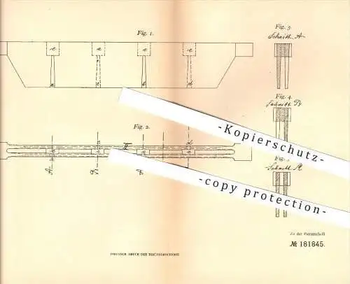 original Patent - Friedrich Kirsch in Gemünden , Unterfranken , 1905 , Doppelroststab aus Einzelstäben , Metall !!!