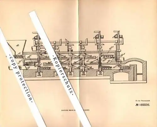 Original Patent - Thomas Daniells Merton in Glynhir / Llandybie , 1906 , Roaster of several herds !!!