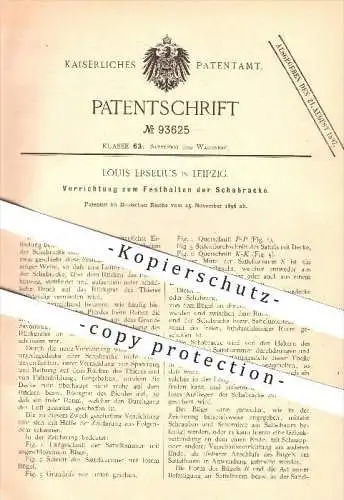 original Patent - Louis Erselius in Leipzig , 1896 , Vorrichtung zum Festhalten der Schabracke , Wagenbau !!!