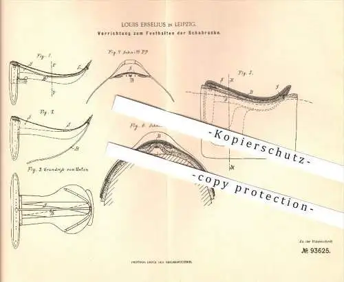 original Patent - Louis Erselius in Leipzig , 1896 , Vorrichtung zum Festhalten der Schabracke , Wagenbau !!!