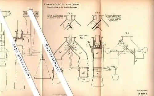 Original Patent - A. Daiber in Vorwohle b. Holzminden , 1895 , Umstellapparat für Sackwaage , Lenne !!!